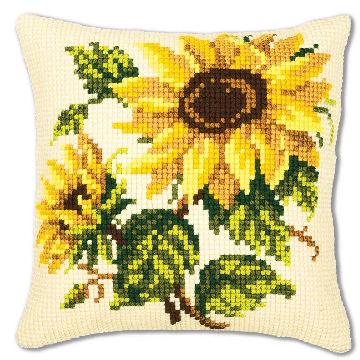 VERVACO Kit Cuscino Punto Croce GIRASOLI Set Ricamo Principianti Cuscini Gobelin Decorativi ca. 40 x 40 cm Accessori Per Lavoretti Creativi DIY Casa Decor Hobby Adulti Cross Stitch