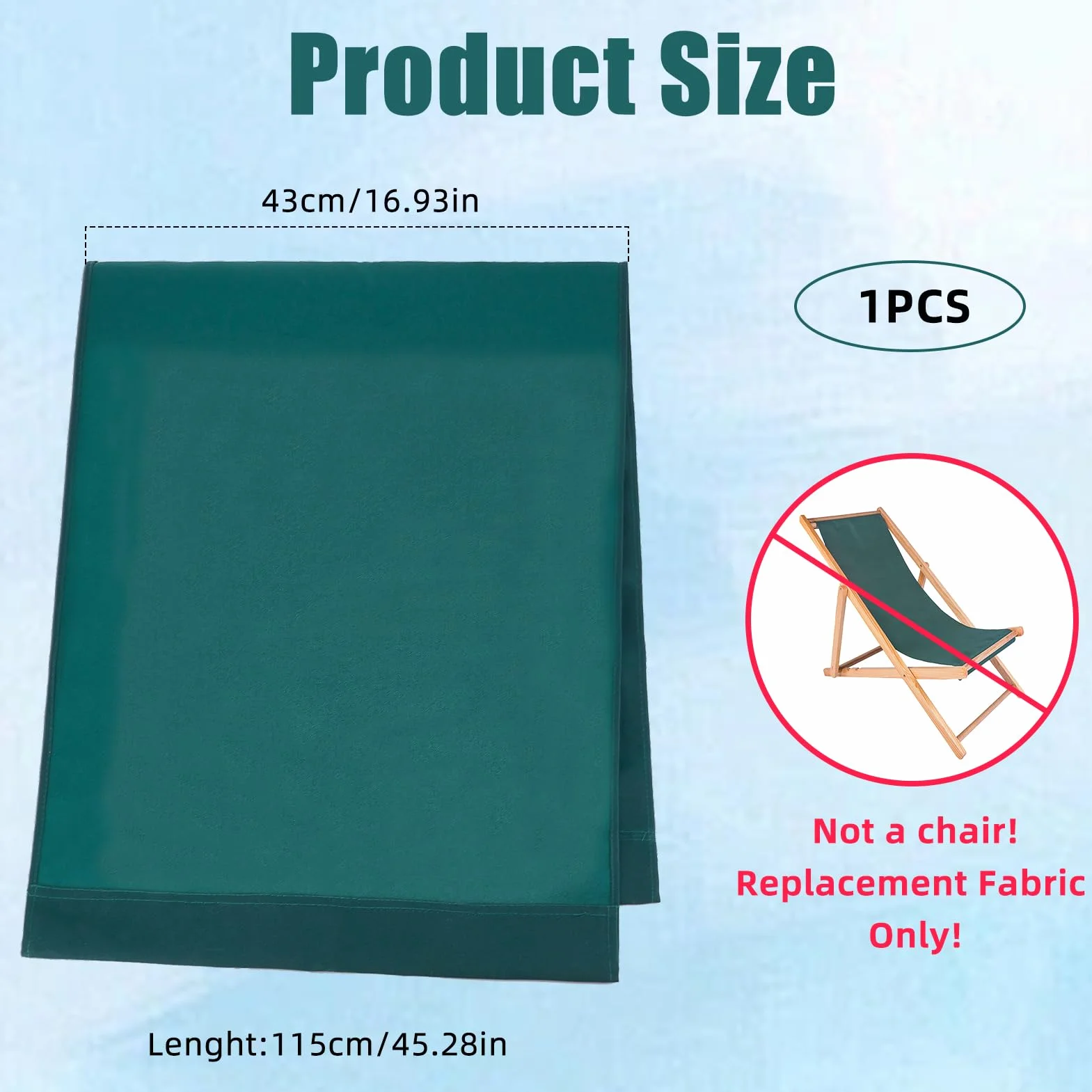 NICENEEDED 45 Pollice Beach Sling Chair Sostituzione Tessuto, Tessuto per Sedie A Sdraio da Giardino, Sedia Pieghevole da Esterno in Tela