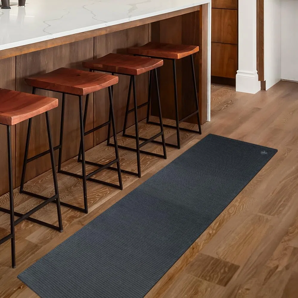 OLIVO.shop | FORMULA - Tappeto cotone cucina, Tappeto passatoia cucina cotone lavabile, Tappeto cucina lavabile, vari colori e misure (GRIGIO SCURO, 55x190 cm)