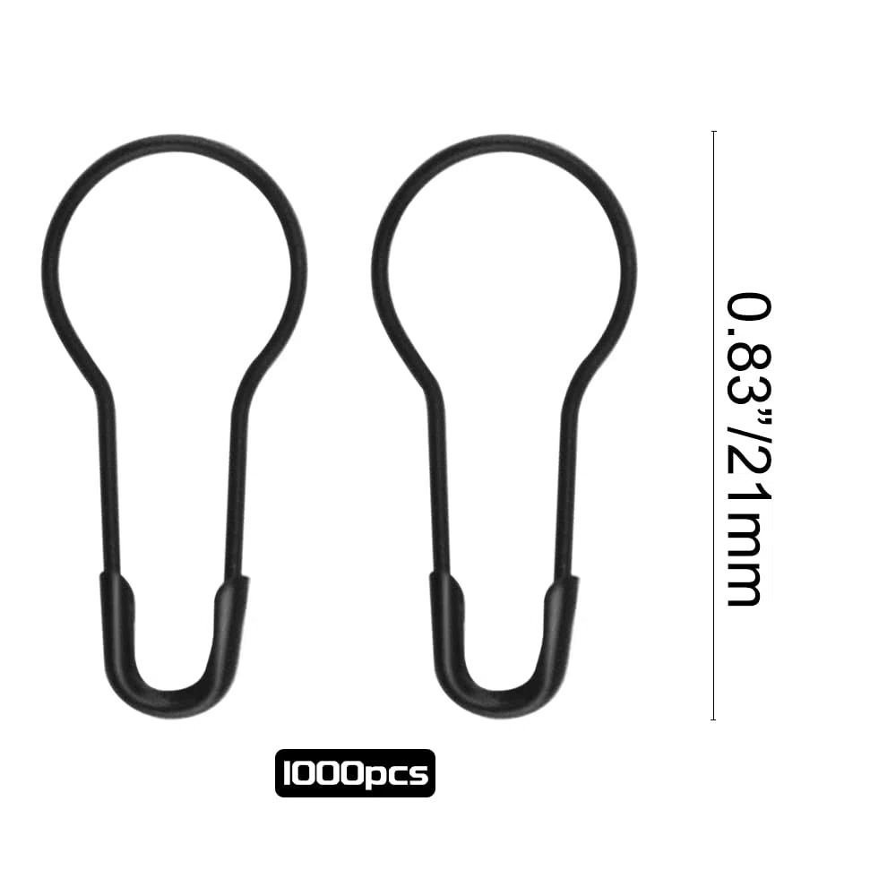 WMYCONGCONG 1000 spille da balia in rame da 2 cm, spille da balia nere, per artigianato, casa, abbigliamento, artigianato, fai da te, pennarelli per lavori a maglia