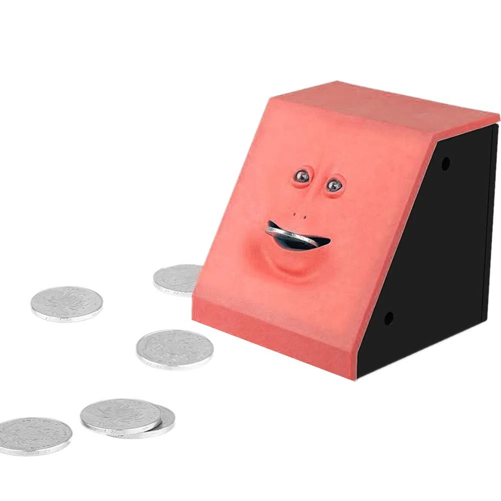 Youngine Moneta della banca della banca della novità che mangia il risparmio Banca dei soldi di risparmio della raccolta della banca Piggy (Rosso)