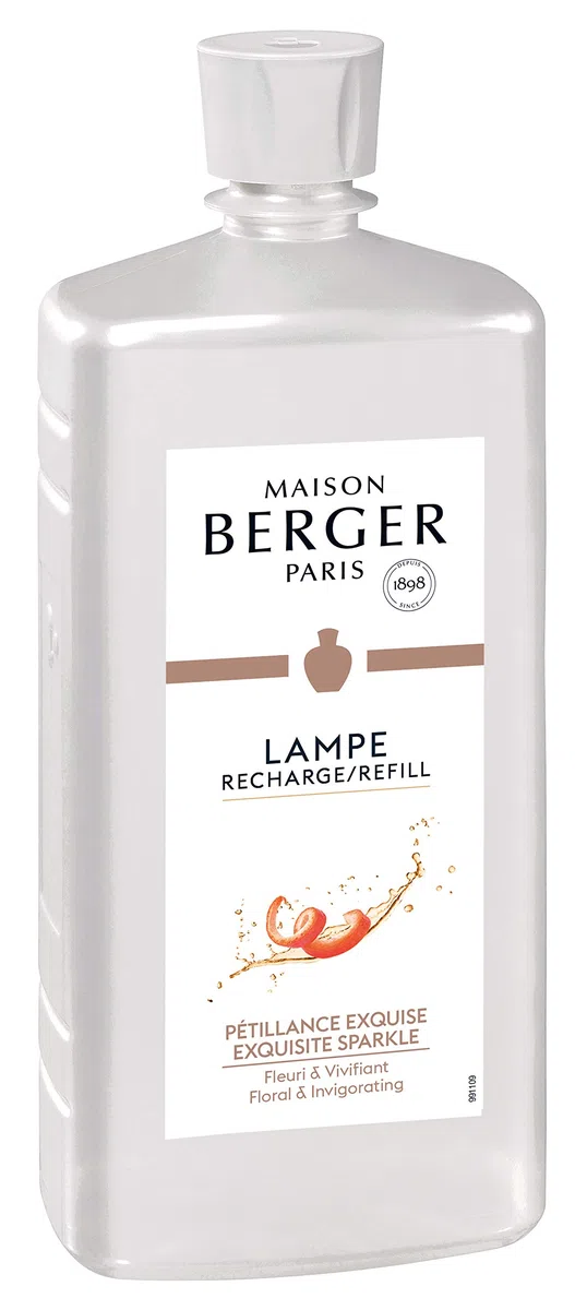 Maison Berger – Ricarica Lampe Berger Pétillance Exquise 500 ml – Patchouli, Rosa, Mughetto – Profumo legnoso, floreale, fruttato, muschiato – Anti-odori – Fabbricato in Francia