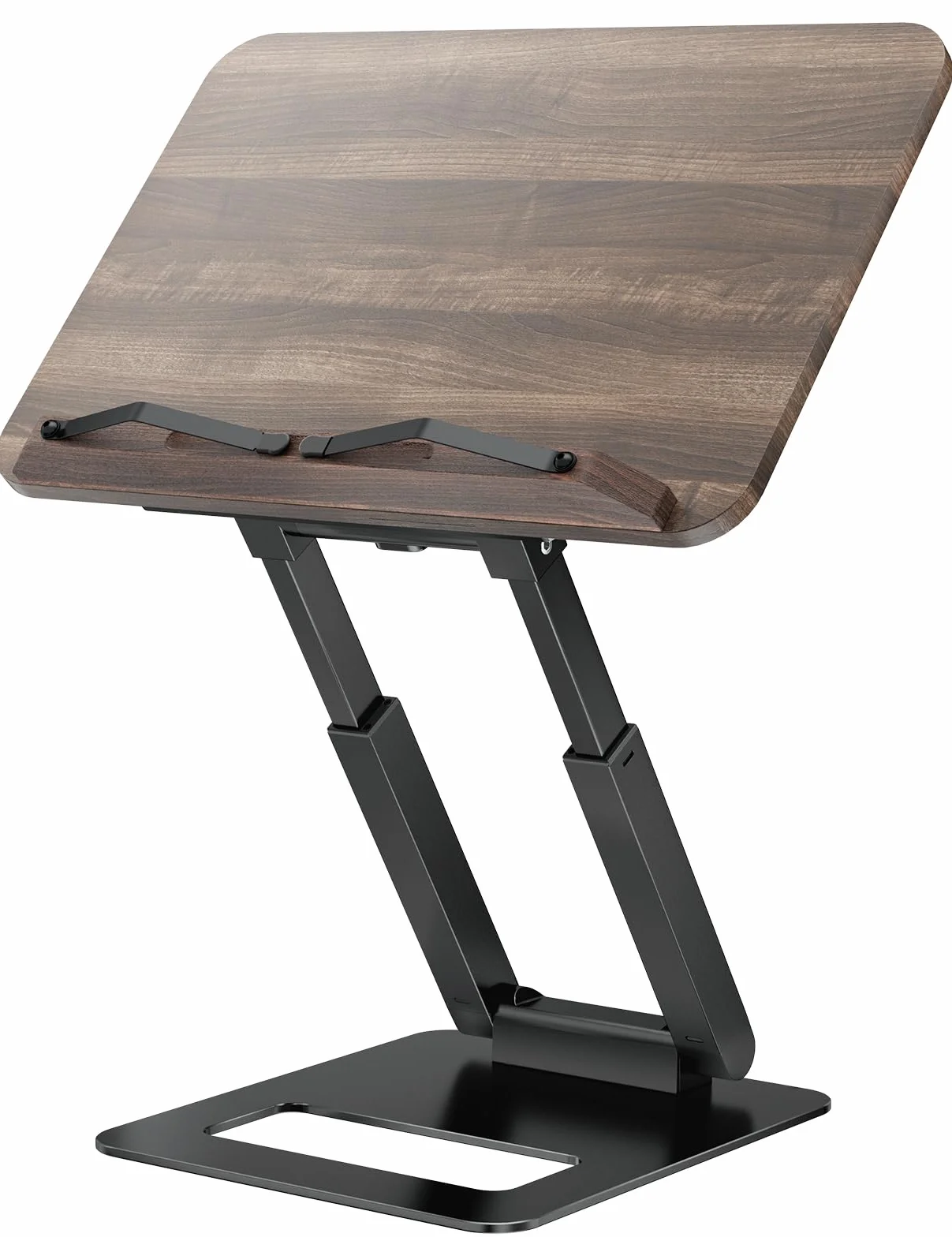 Tounee Libreria regolabile con base girevole a 360°, supporto per libri di cucina, libro di ricette con clip laterali elastiche per spartiti musicali, ricette (nero)