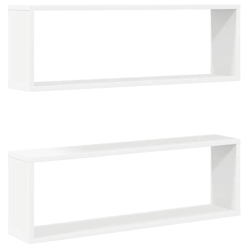 Generico Mensole Parete a Cubo 2pz Bianco 80x15x26,5cm Legno Multistrato,Mobili,Scaffalature,Scaffali e mensole per pareti,Bianco,7.88 kg,807106