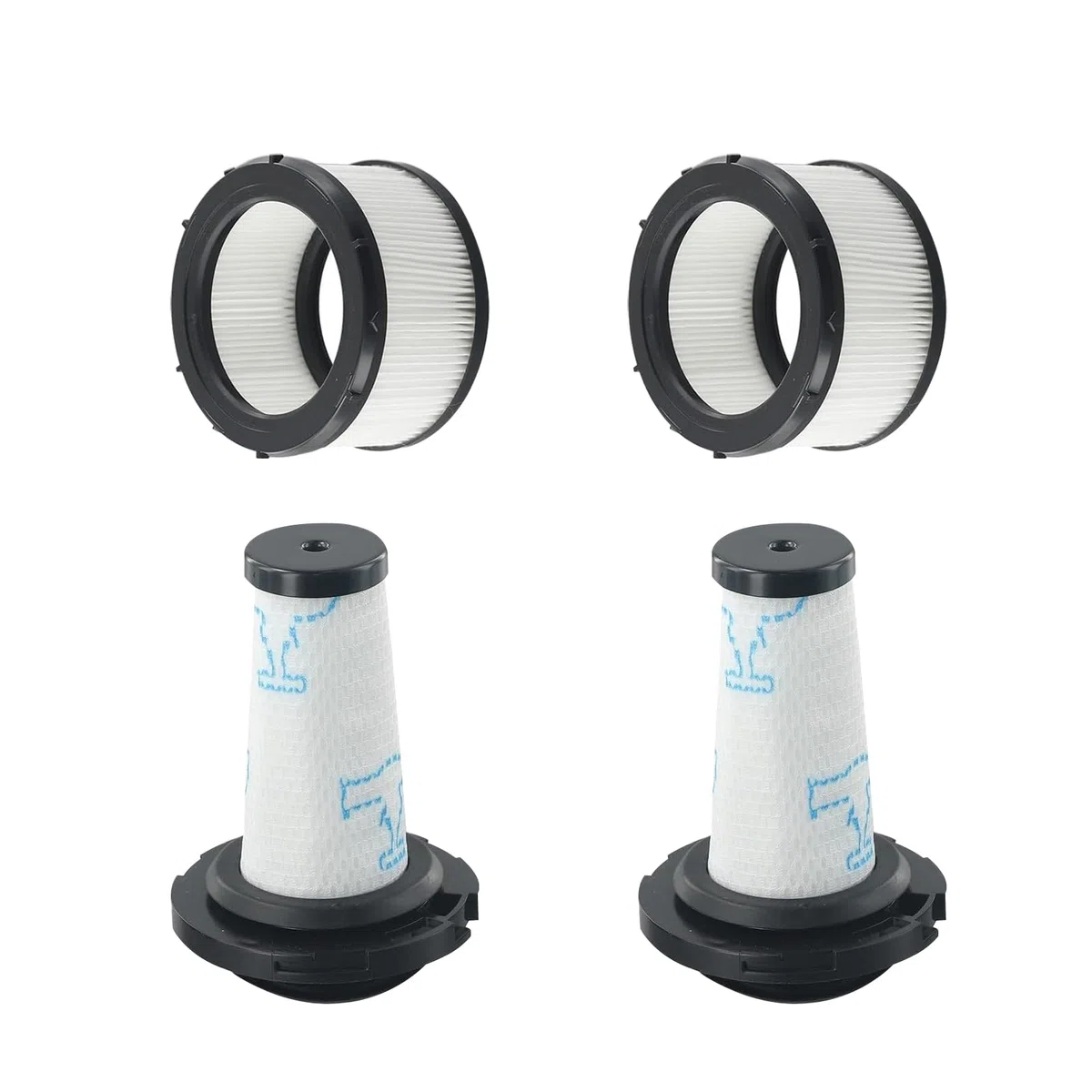 Filtri per Rowenta X-FORCE FLEX 9.60 e X-NANO ESSENTIAL RH20xx, 2 Filtri pre + 2 Filtri motore per Rowenta X-FORCE FLEX 9.60, Filtri di Ricambio per ZR009010,ZR009012