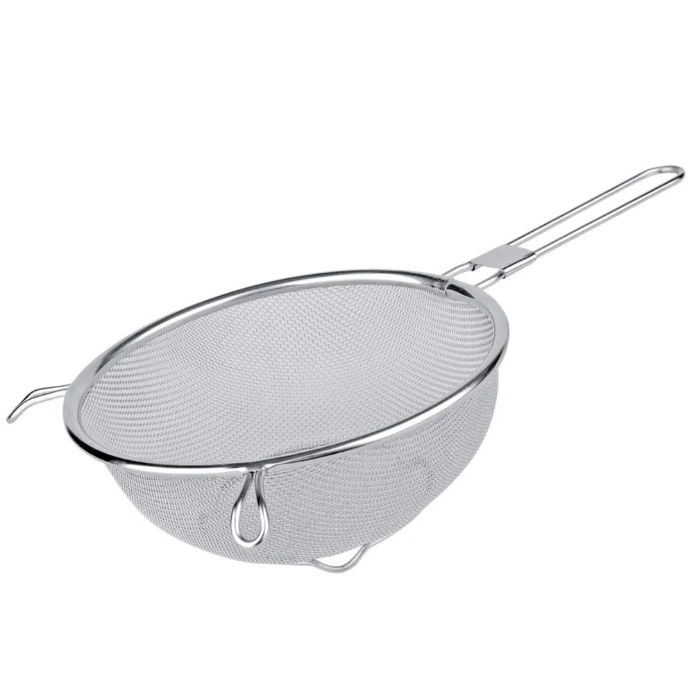 Scolapasta Acciaio Inox Maglia Fine - Colino Acciaio Inox Maglia Fine - Colino Cucina - Scolapasta con Manico, Filtro per Pasta, Riso, Verdura - Scola Pasta da Cucina - 22 cm