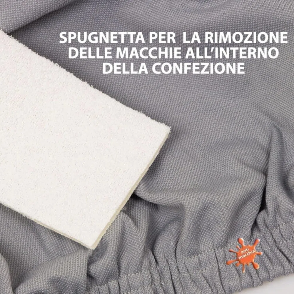BIANCALUNA - Copripolotrona elastico Genius Lounge reclinabili Anti Macchia - 1 posto da 65 a 110 cm Copridivano tinta unita Made in Italy - Tortora