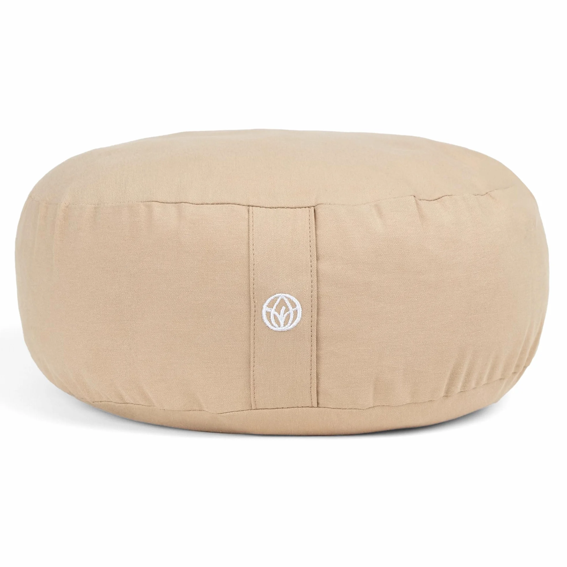 MYLILY Cuscino Yoga Meditazione – cuscino yoga rotondo Ø 29 cm – 10 cm piatto & 255 g leggero – cuscino pavimento con fodera cotone lavabile – vegano – Beige