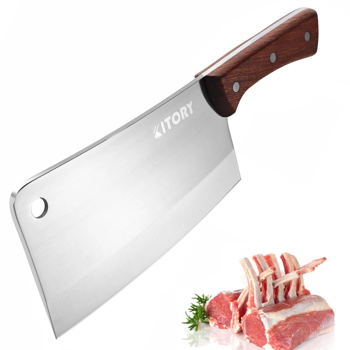 Kitory 18cm Mannaia Coltello, Coltello da Cuoco Cinese Professionale, Acciaio Inossidabile ad Alto Tenore di Carbonio, con Impugnatura Ergonomica