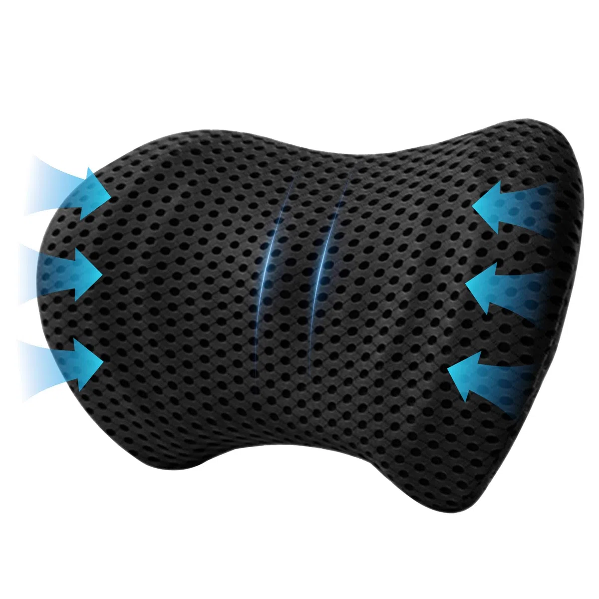 Raxfekro Cuscino lombare per la schiena, cuscino lombare ergonomico in memory foam, schienale imbottito per supporto posteriore, cuscino lombare per sedili auto e sedie da ufficio (Nero)