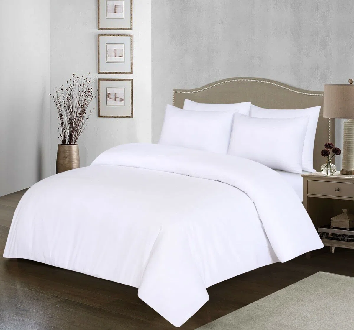 Set copripiumino in 100% poliestere-cotone, 200 fili, Palin, tinto, con federe, senza stiratura, set di biancheria da letto facile da curare, letto singolo, misura Super King Size (letto matrimoniale