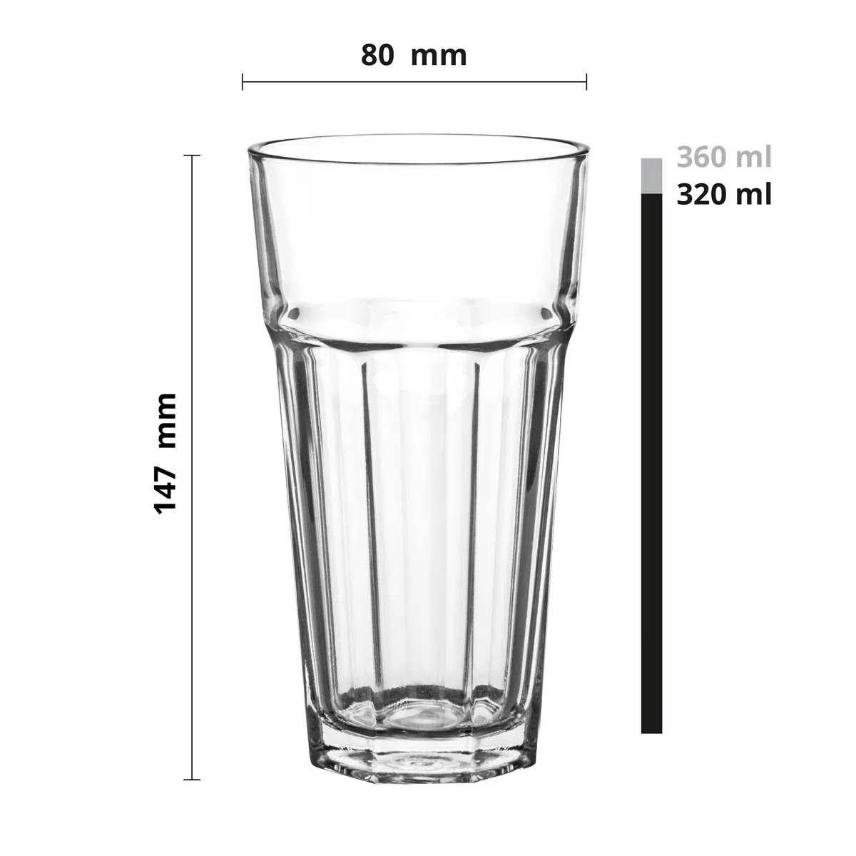 Glasmark Bicchierini da long drink, bicchieri highball, bicchieri da acqua, cocktail, perfetti per casa, ristoranti e feste, set di gassini, forma classica, set da 6, 320 ml