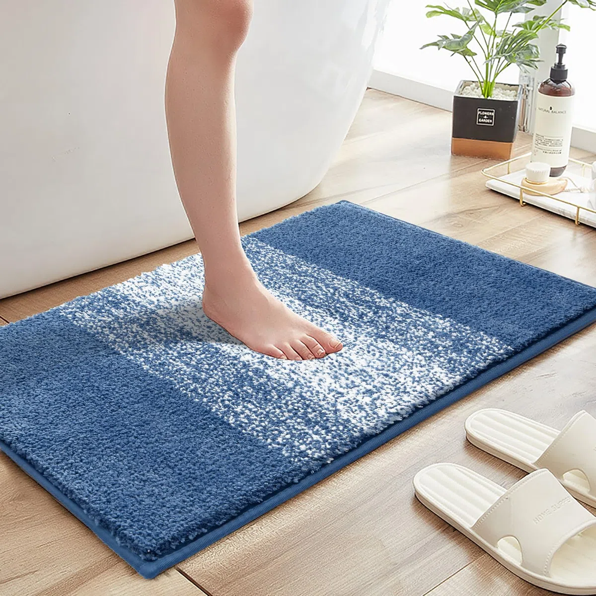 Enyhom Tappeti Bagno Antiscivolo 60 x 90 cm, Extra Morbido Tappeto da Bagno Lungo Assorbente Lavabile in Lavatrice, Moderni Tappetino Bagno in Microfibra Tappeto per Bagno, Soggiorno, Camera da letto