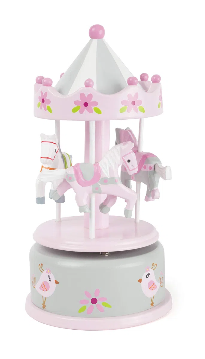 Small Foot 11230 Carillon per Bambini giostra dei Cavalli, in Legno, con Melodia, Ideale Come Ninna Nanna