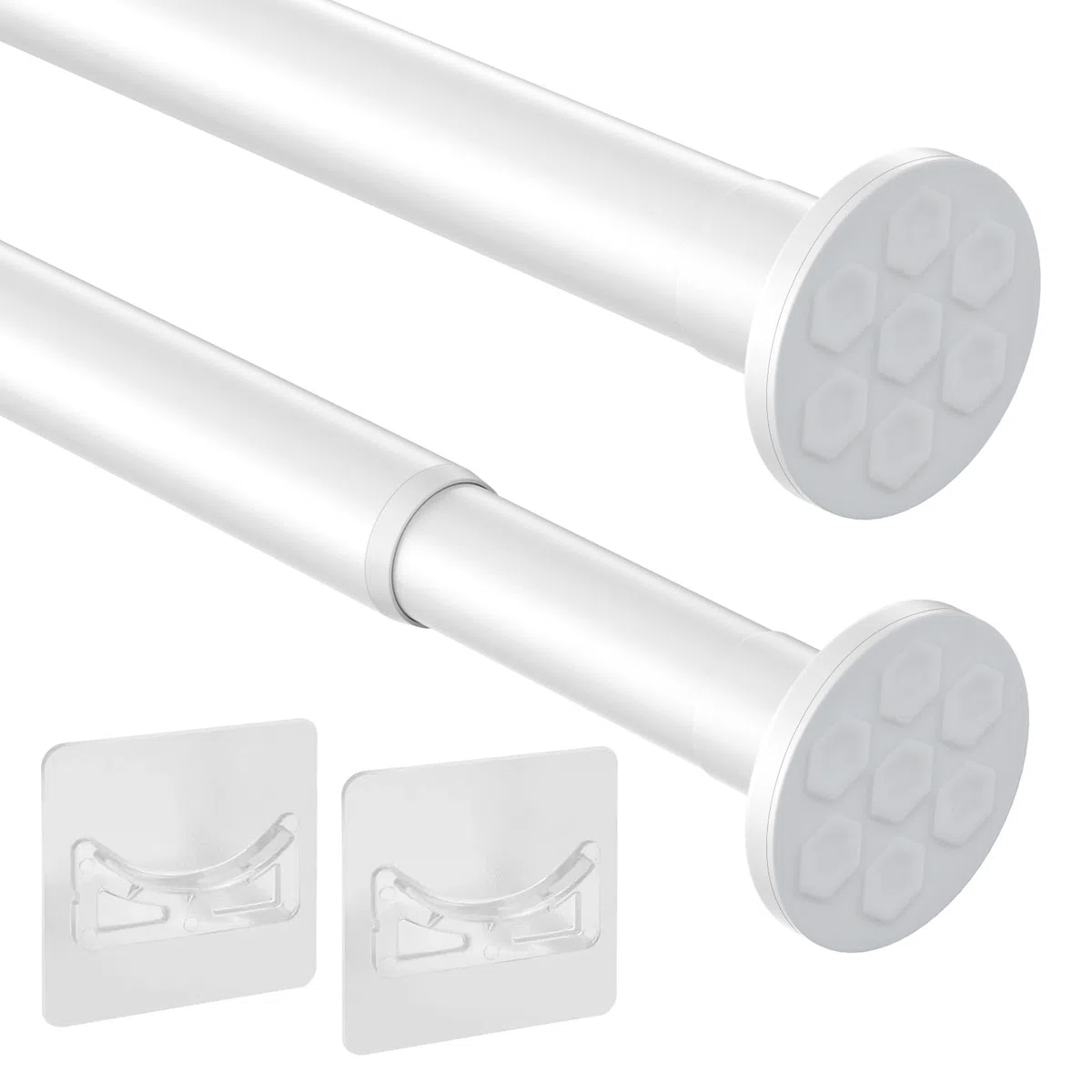 90-160cm Bastone Tenda a Pressione Regolabile Bastone Tenda Doccia Ispessito&Robusto Può Sopportare 20KG per Appendere Tende, Tenda Doccia, Tende per Porte e Indumenti Bianco