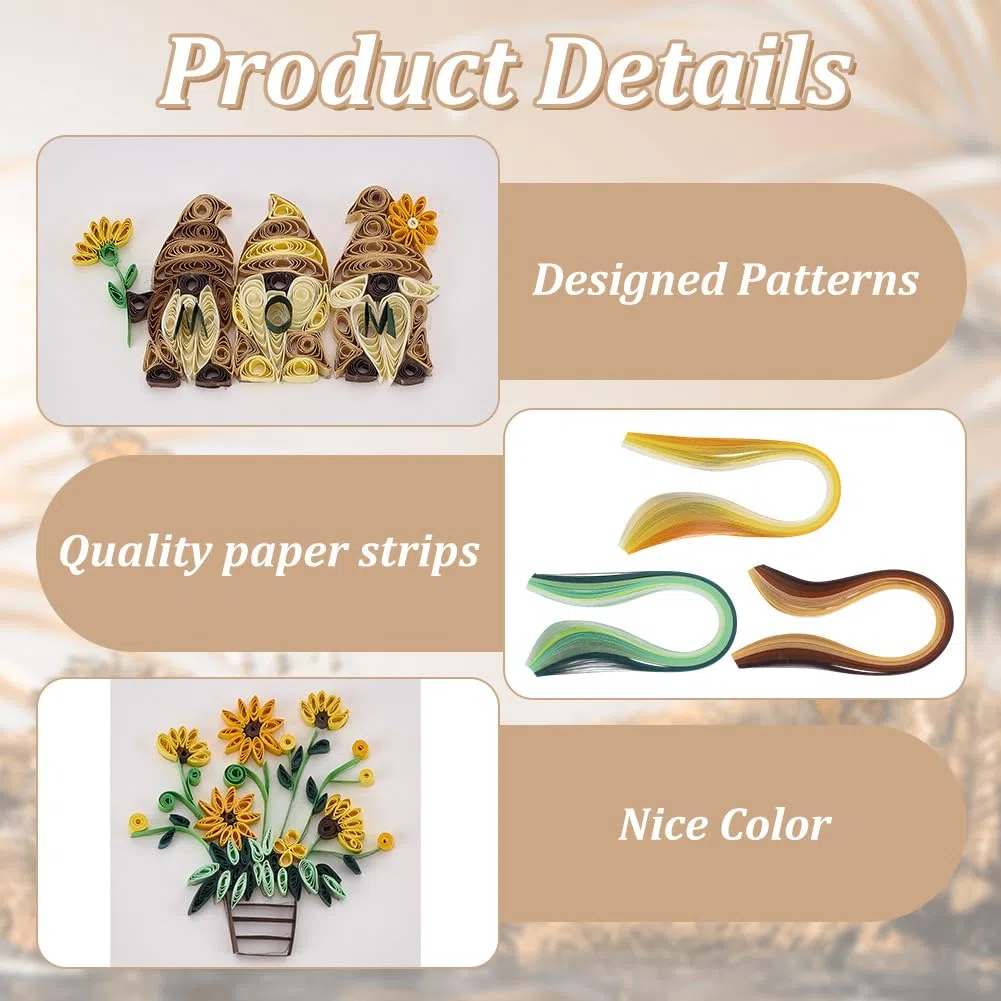 WEBEEDY 20 Kit di biglietti d'auguri, quilling, festa della mamma, kit di quilling in carta, per adulti principianti, 5 stili, mamma girasoli, gnomi, kit di creazione di carte quilling 3D con