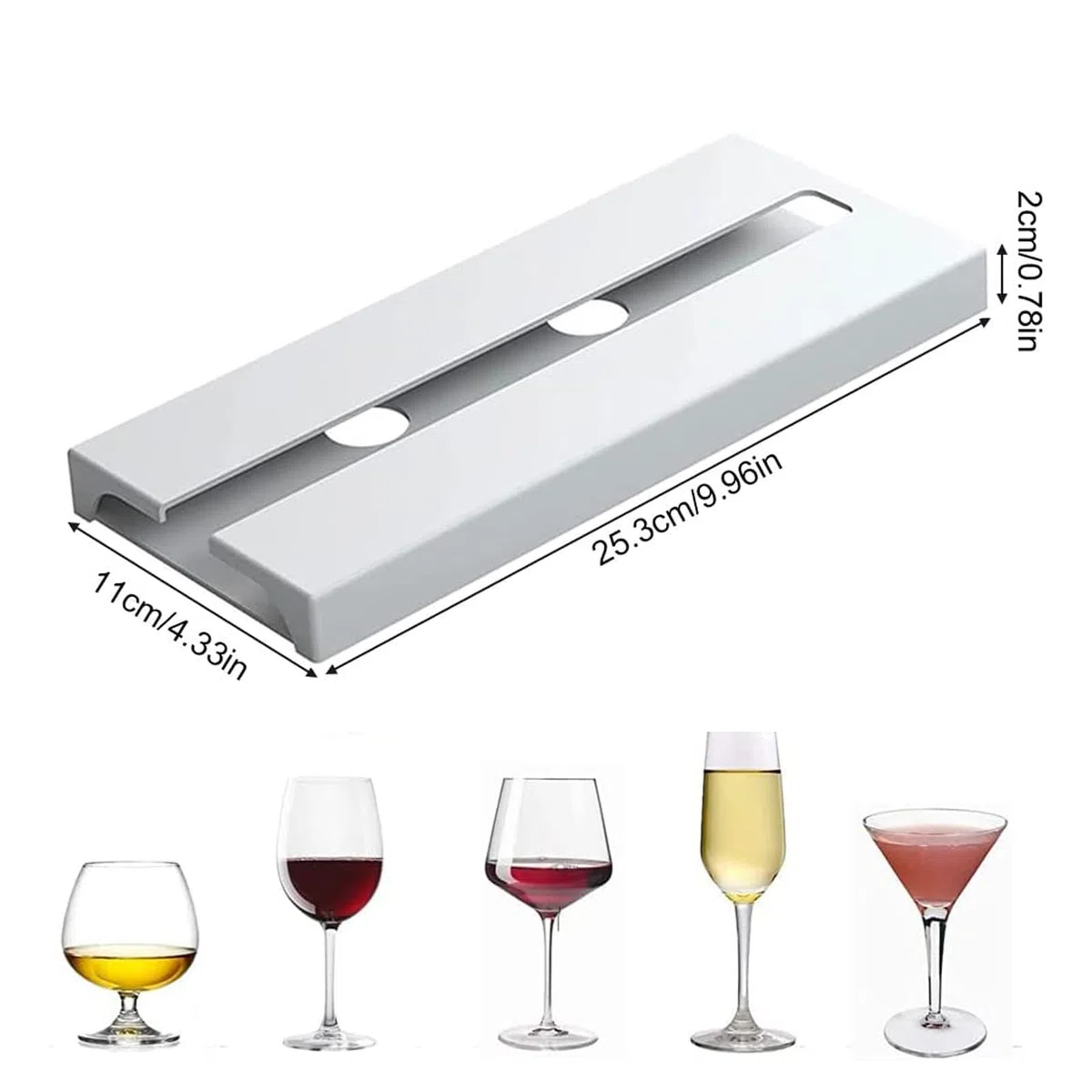 4 Pezzi Porta Bicchieri da Vino Sospeso,Supporto per Calici Vino Senza Foratura,Porta Calici Sottopensile,Portabicchieri Appendere, Scolabicchieri Vino per Bar Ristorante Cucina (Bianco)