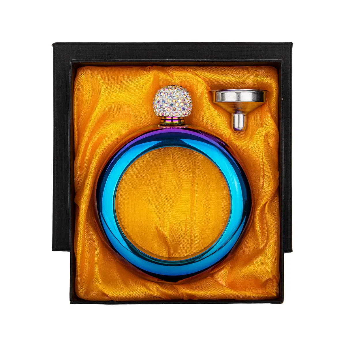 TOPTIE Fiaschetta da Polso da 3,5 Once, Bracciale Fiaschetta donna in Acciaio Inossidabile con Coperchio in Cristallo con Imbuto per Regalo