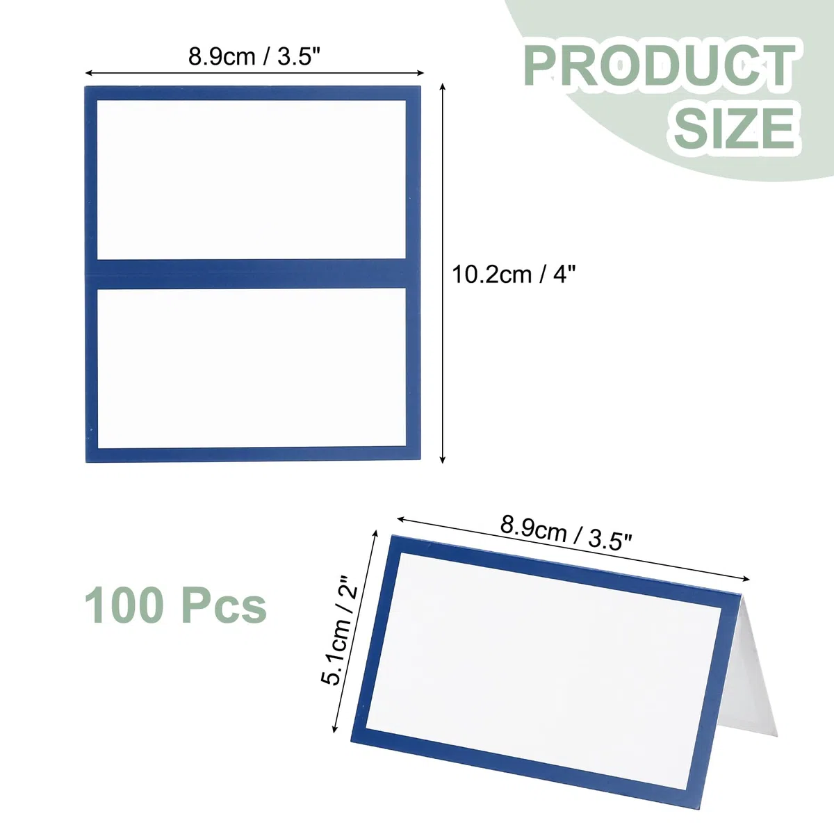PATIKIL 100Pz Segnaposto da Tavolo, 8.9x10.2cm Cartellini Segnaposto Comunione Matrimonio Vuoti Eleganti per Nome per Allestimento Tavola Ricevimento di Nozze Buffet, Blu Scuro