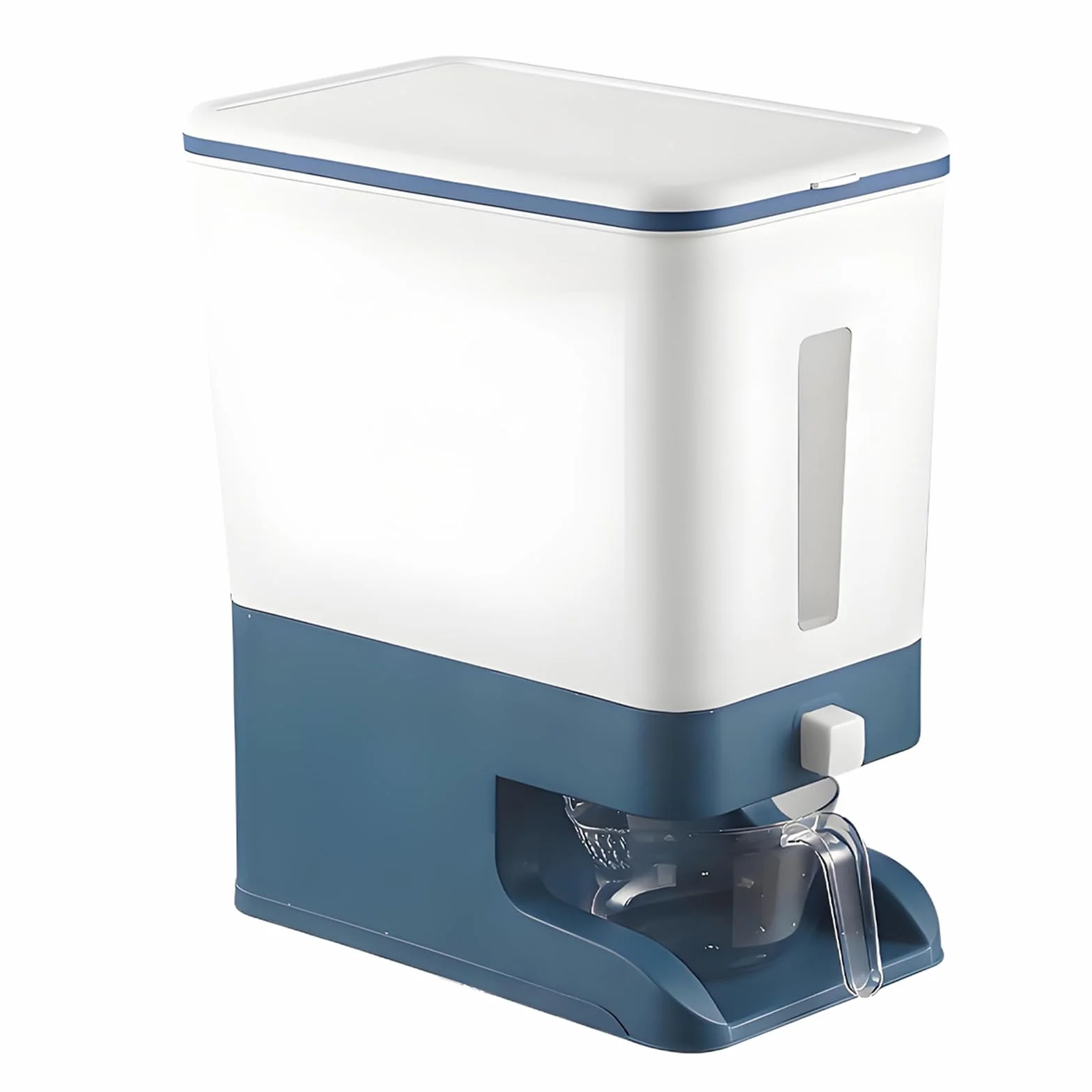 Contenitore per Riso da 10 Litri, Design a Bottone, Capacità 10 Litri, Conservazione di Riso, Cereali, Farina e Legumi