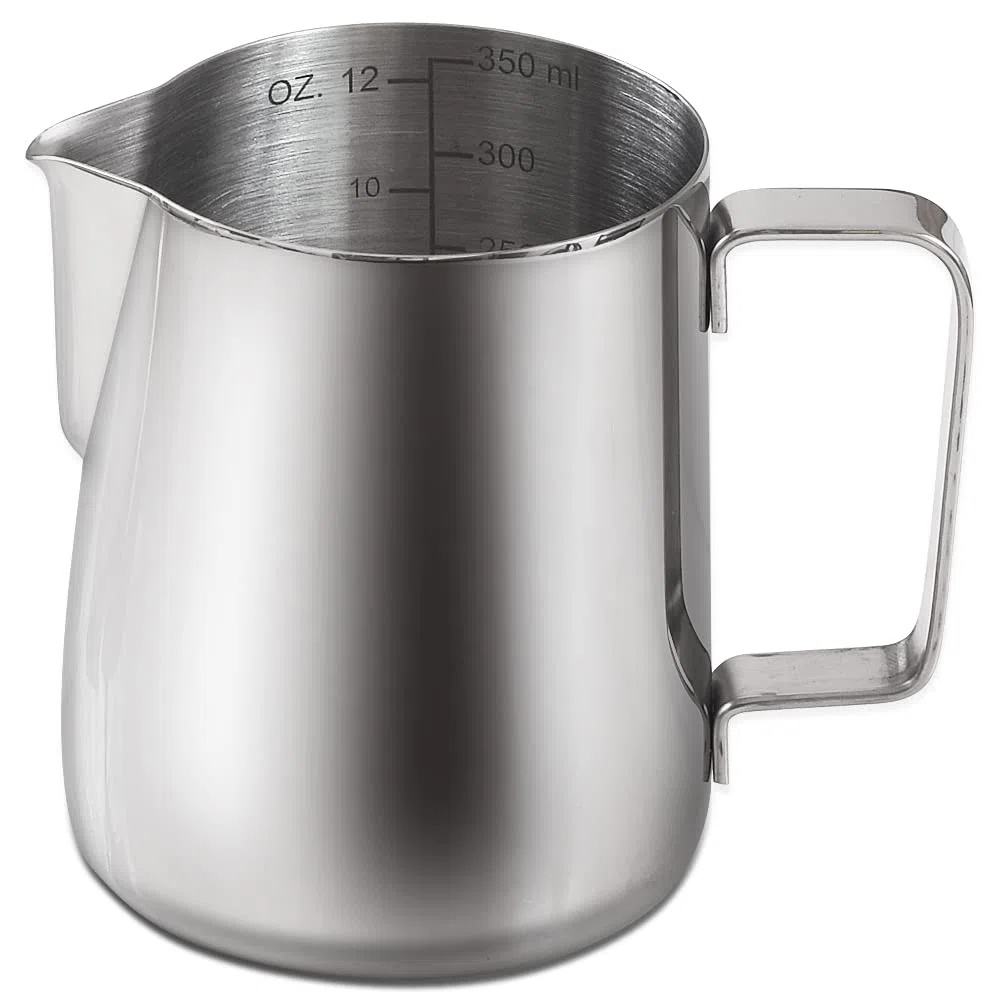 HomEdge Brocche per caffè espresso con schiuma, 350 ml / 12 OZ, in acciaio inox, con scala graduata per schiumare il latte