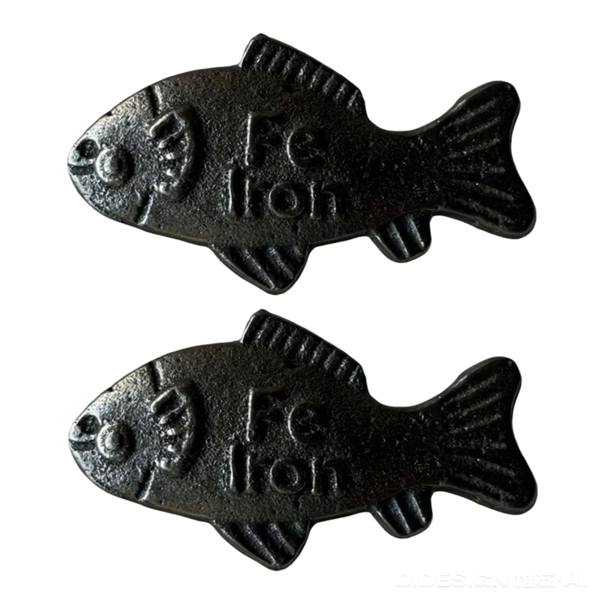 Uccello/pesce in ferro fortunato per cucinare, statuetta di uccello/pesce in ghisa per carenza di ferro, efficace e sicura, uccello/pesce in ghisa, per donne, atleti vegani (2 pesci)