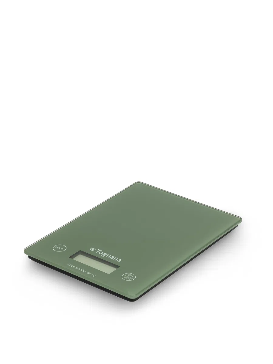 Tognana Iridea, Bilancia da Cucina con display LDC e tasti touch screen, verde salvia