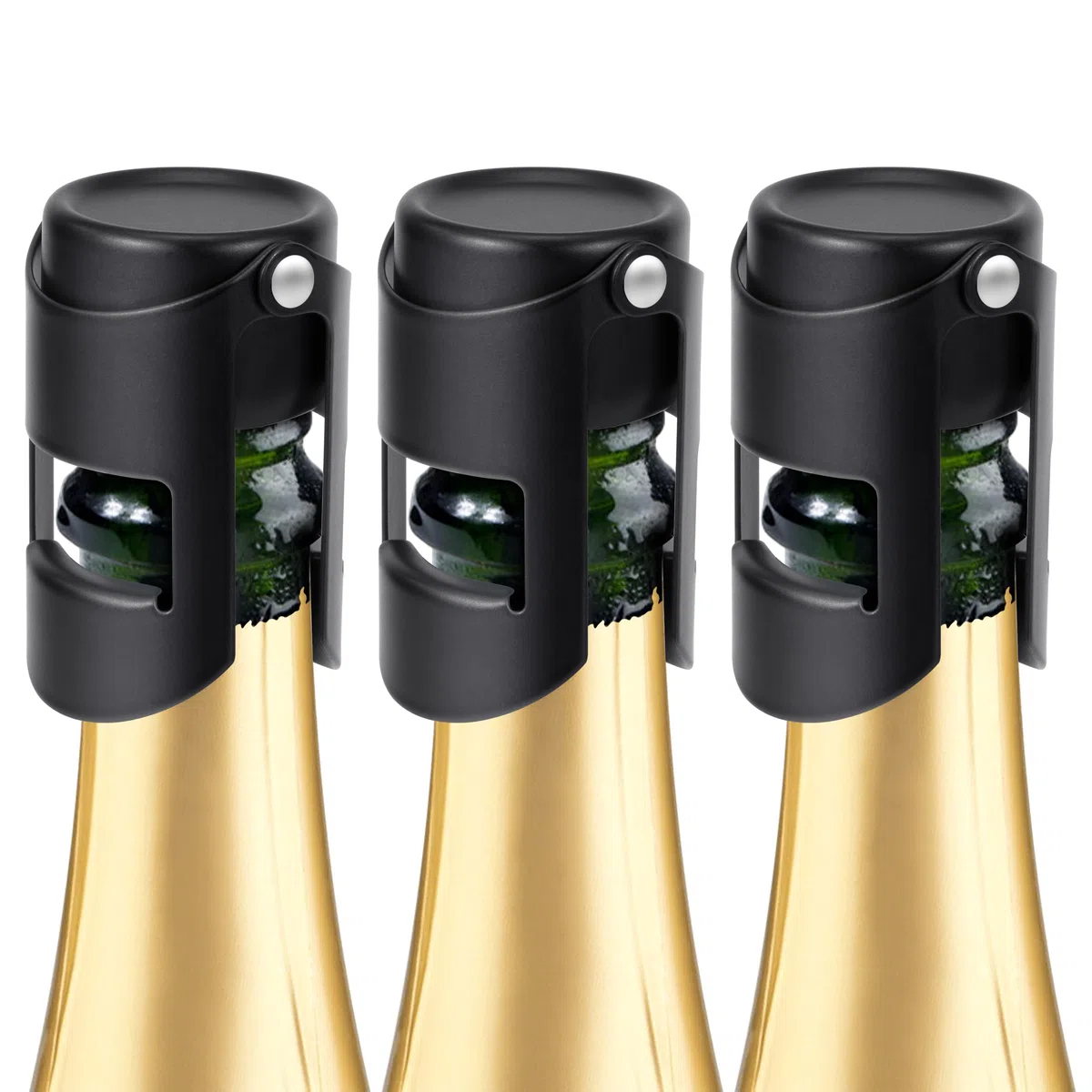 Tappo per Champagne, 3 Pezzi Tappo per Spumante in Acciaio Inox, a Prova di perdite, Mantieni Fresco, Riutilizzabile per Sigillare Bottiglie di Vini, Adatto per Vino Rosso, Cava, Prosecco, Frizzanti