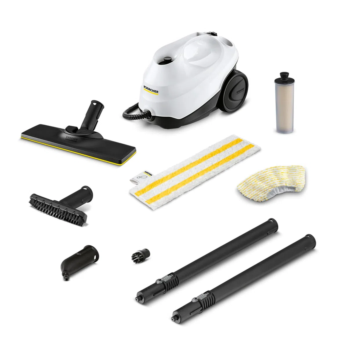 KÄRCHER Pulitore a Vapore SC 3 EasyFix, Pronto in 30sec, 1900 W, Serbatoio 1l, Area lavoro 75m², Include Kit pavimenti, Bocchetta Manuale e Panno, Spazzola Tonda, Bocchetta fessure