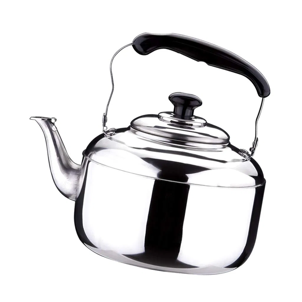 Fenteer Bollitore per tè Fischietto Teiera in Acciaio Inox per Cucina A Casa Campeggio All'aperto Stufa A Gas 4L/5L/6L - Argento, 4L