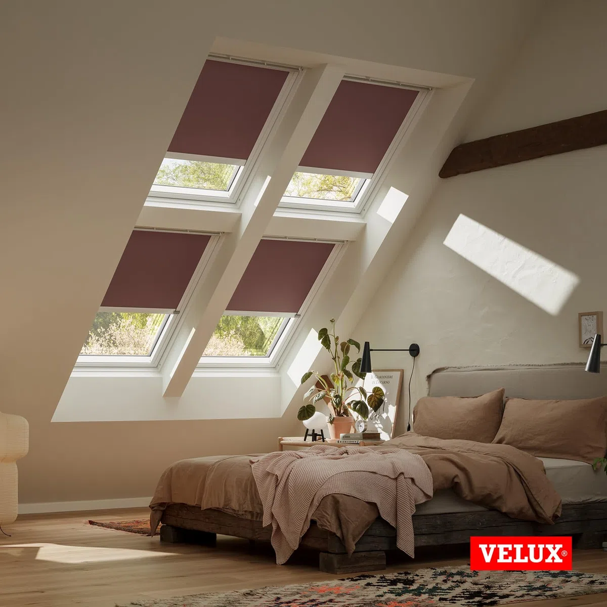 VELUX Originale Tenda Oscurante Solare (DSL), MK04, Beige Chiaro, Telaio Bianco