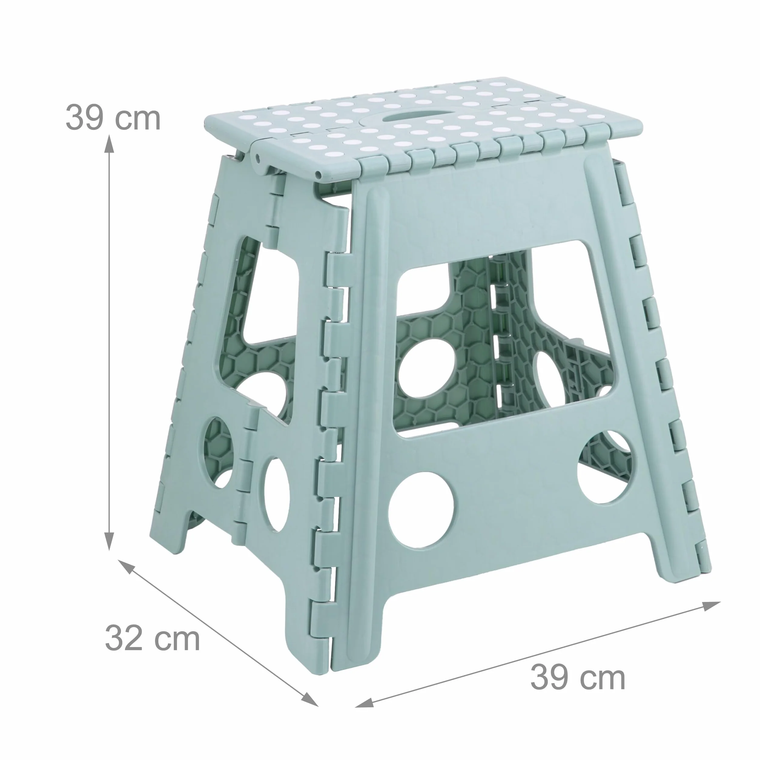 Relaxdays Sgabello Pieghevole XL Trasportabile da Bagno o Campeggio, 150 kg, Altezza 39 cm, Dimensioni 39x39x32 cm