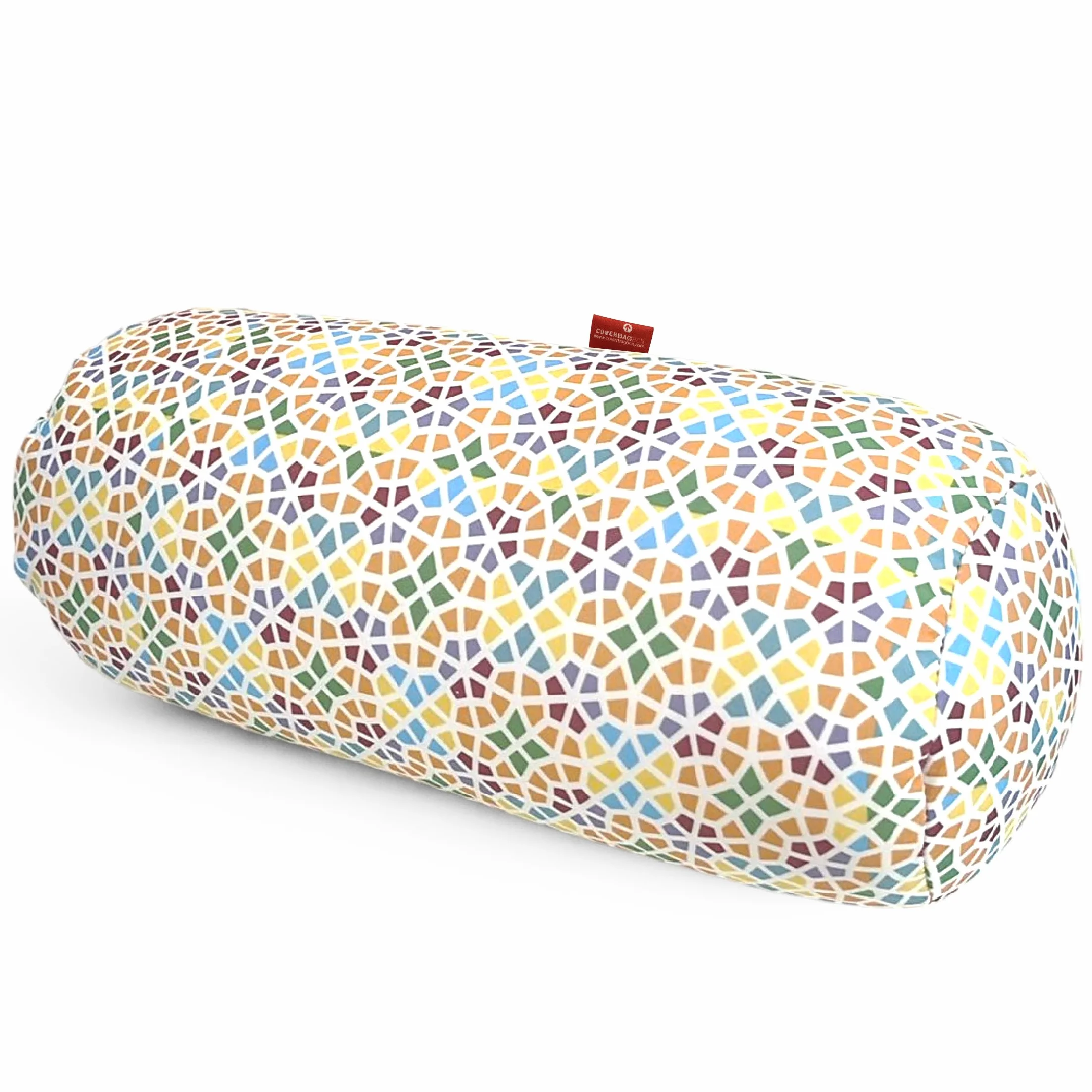 Cuscino Rotondo Anti-Stress Relax | Sollievo per Collo e Lombare | Riempimento con Microperle Confortevoli | Tessuto in Lycra Morbida al Tatto | Lavabile in Lavatrice | 35x15 cm(Mosaico)