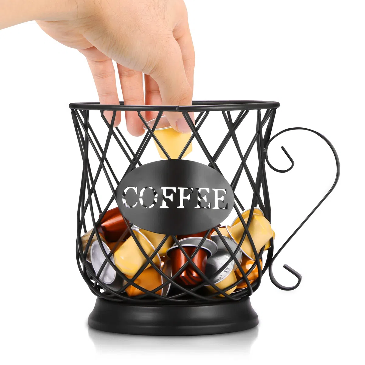 PopHMN Cestello portaoggetti per caffè, Porta Capsule Multiplo Porta caffè Espresso Porta Capsule caffè Portaoggetti da Cucina per Capsule caffè Home Cafe Hotel (Nero) (Nero)