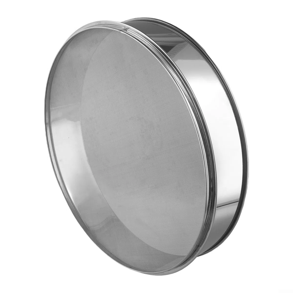 Setaccio per farina in acciaio inox, 40 cm, da cucina, a maglia fine, rotondo, grande capacità, facile da pulire, per cuocere torte, pasta e zucchero, filtraggio