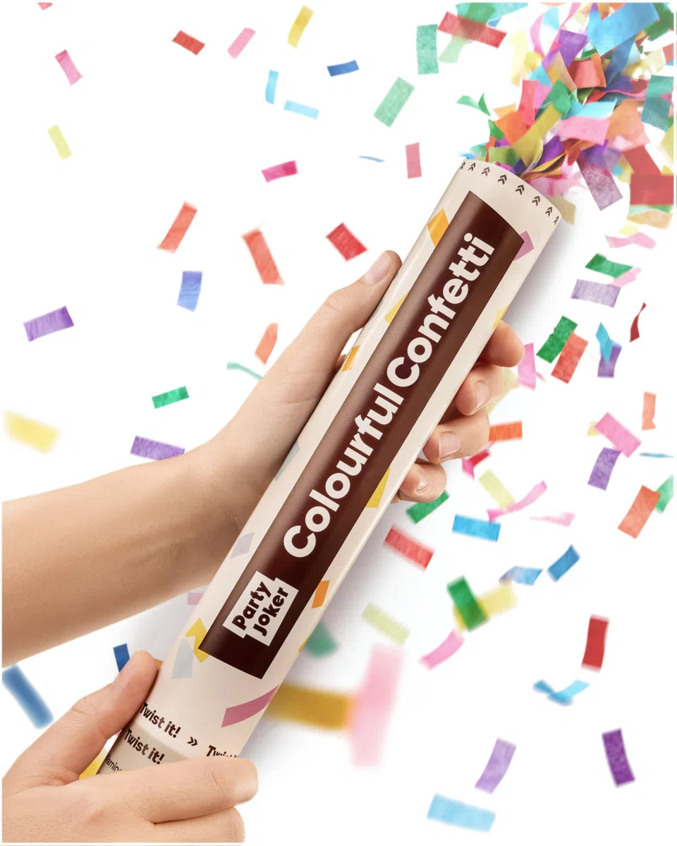 10 Cannoni Spara Coriandoli Colorati - Facili e Sicuri da Usare - Flusso di Coriandoli di 5-8 Metri - Per Interni ed Esterni