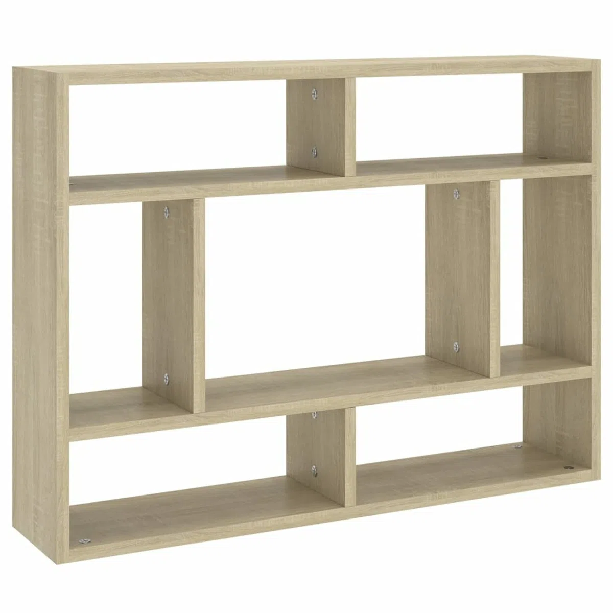 Gecheer Mensola da parete con scomparti aperti, per CD, DVD, in legno di rovere Sonoma, 75 x 16 x 55 cm, for libri, collezioni, decorazioni