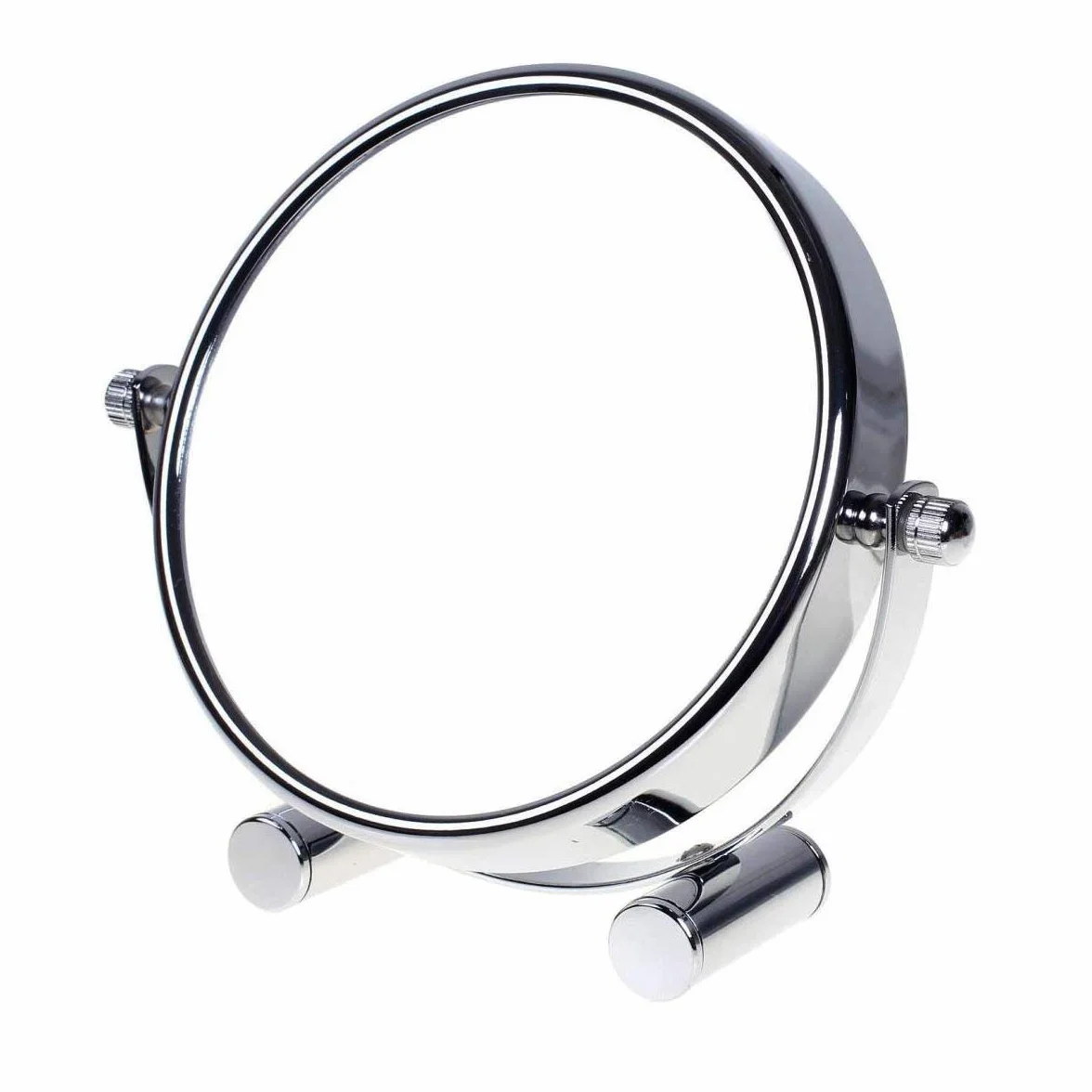 TUKA Specchio Cosmetico 10X Ingranditori, ø15,3 cm Doppia Faccia Specchi da Trucco Specchio da Tavolo cromato, 6" Specchio borsa per casa o viaggio, Specchio Bagno per Trucco e Rasatura, TKD3142-10x