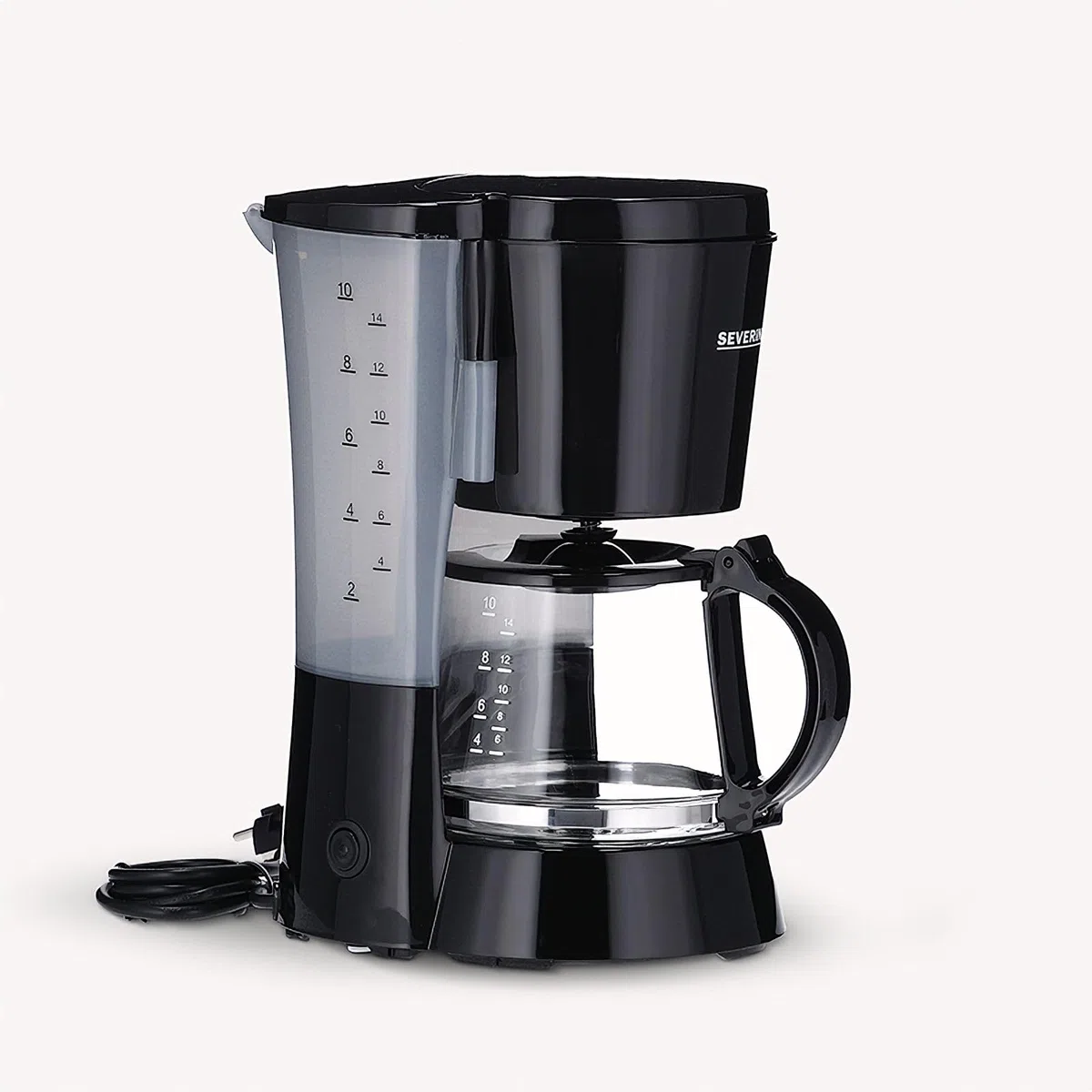 SEVERIN Macchina per Caffè Americano con Caraffa in Vetro, Caffettiera a Filtro fino a 10 Tazze, Piastra Riscaldante, Utilizzo Semplice, 800 W, Nero - KA 4479