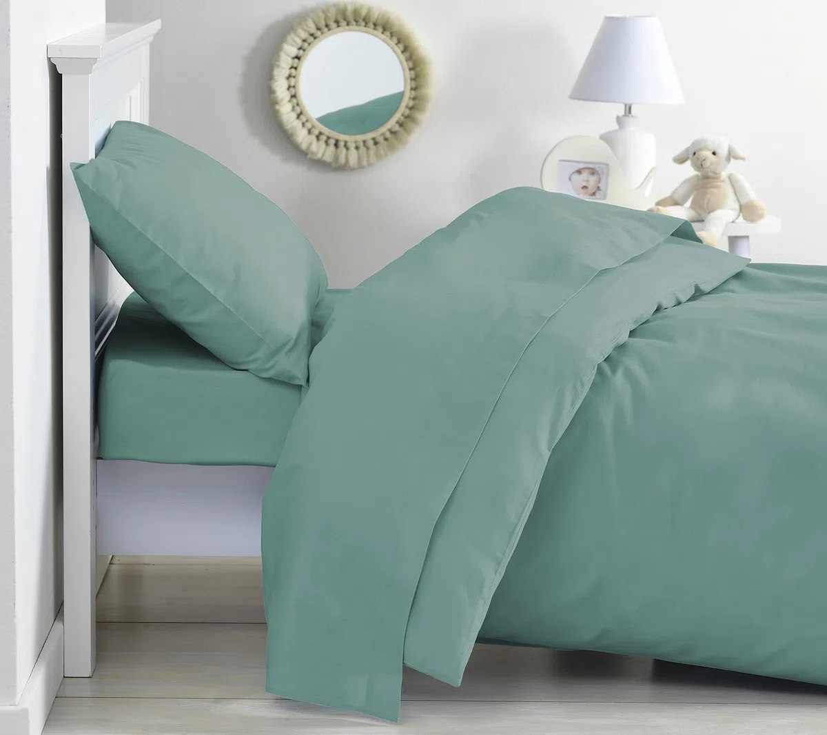 P'Tit Basile - Set x2 Federe Cuscino - 40x60 cm Cotone Superiore, 57 Fili / 2cm, Puntino per Dolcezza - Colori Disponibili - Turchese, 40x60 cm