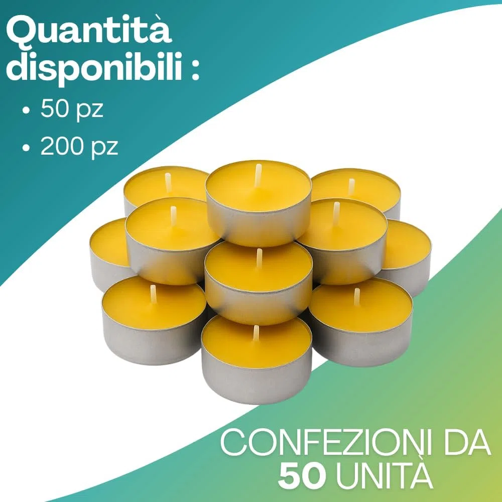Virsus 200 Tea Light antizanzare alla citronella candeline Ceri profumate antigoccia per interno e esterno lumini da Giardino Feste ed Eventi