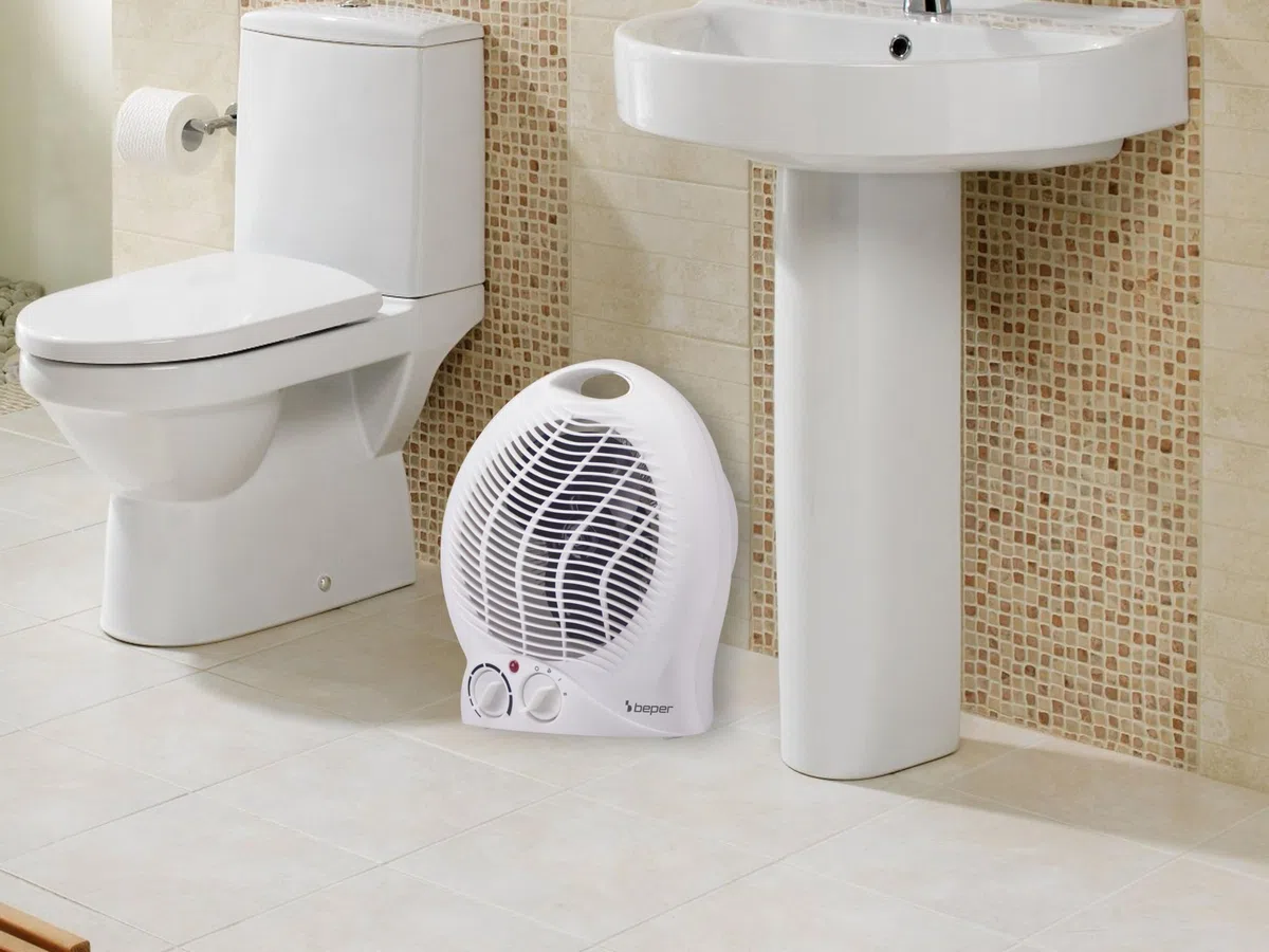BEPER P203TER202 Termoventilatore, 2000W, 2 Potenze selezionabili, Termoventilatore compatto con Termostato regolabile, Modalità Eco e Autospegnimento, Bianco
