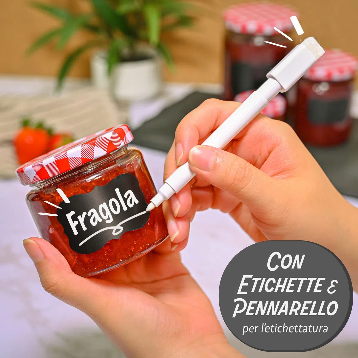 Praknu 25 Vasetti di Vetro da 125 ml - Con Etichette e Pennarello - Ermetici - Lavabili in Lavastoviglie - Ideali per Bomboniere