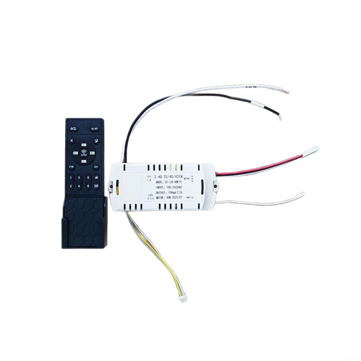 Telecomando per ventilatore invisibile con dimmer continuo DC e controller inverter per ventilatore a soffitto a 6 velocità con funzione timer e facile accoppiamento(B)