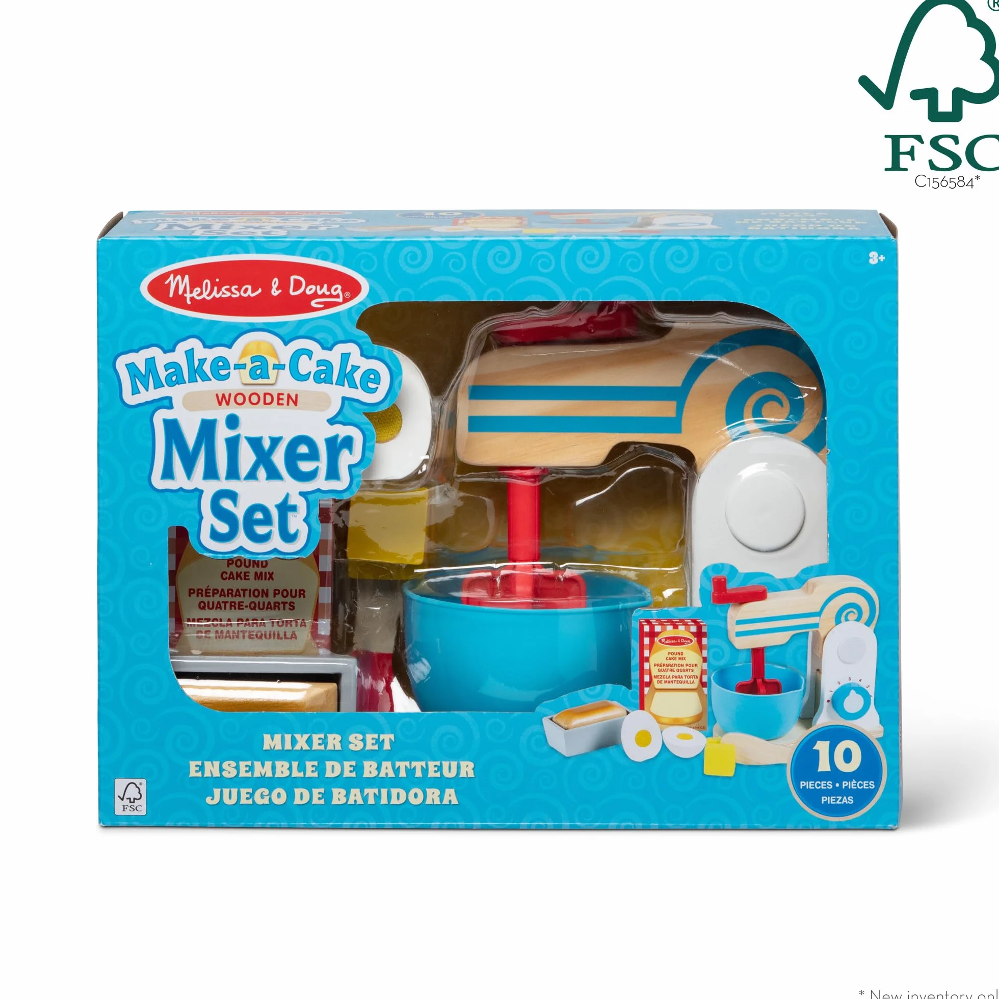 Melissa & Doug Set planetaria per preparazione torte in legno (11 pezzi) -Accessori e cibi per cucina giocattolo Giocare a Preparare Una Torta Bambini