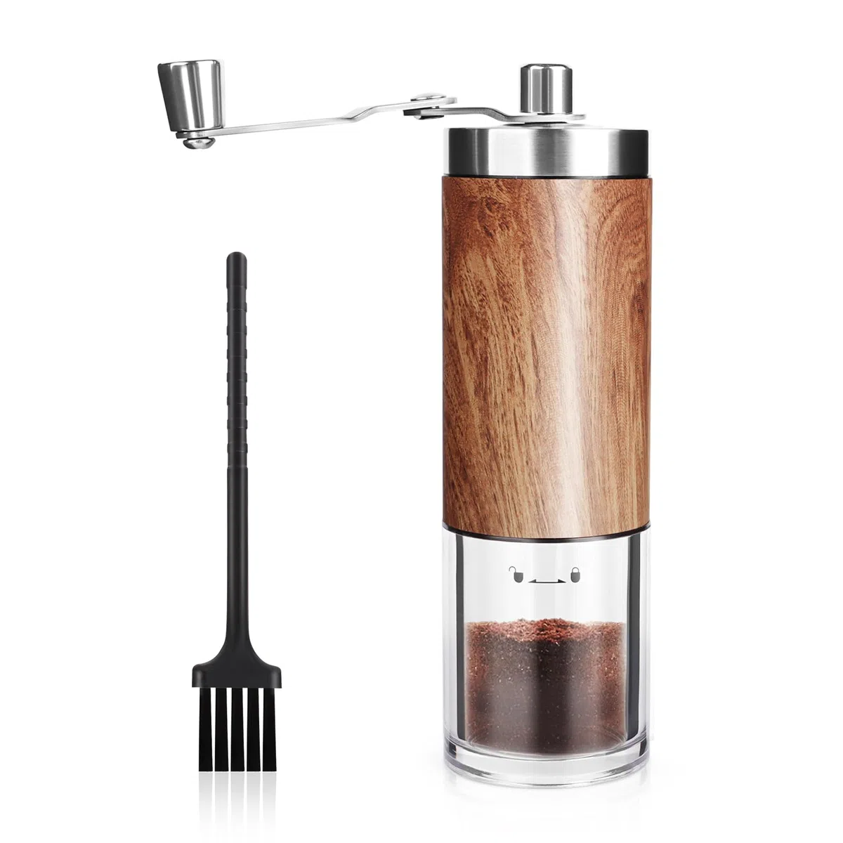 MXTIMWAN Macinacaffè manuale,Macinino caffè,Macinacaffe Portatile Professionale da Mano,Coffee Grinder,Grado di Rettifica Regolabile,Macinacaffè Manuale Viene Fornito Con Spazzola perLa Pulizia