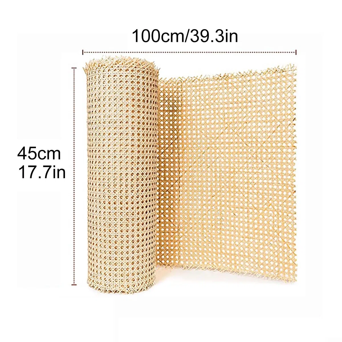 Rotolo di fettuccia di vimini in rattan, rotolo di rete in rattan, materiale per fustigazione per sedie, kit di opzioni multiforme, per progetti fai da te, decorazioni per la casa (C)