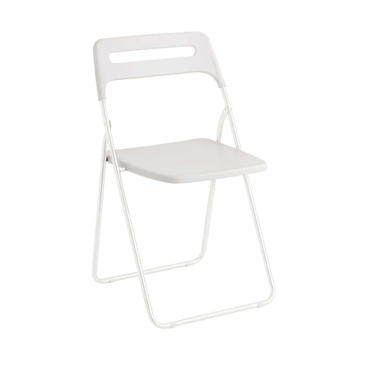 Baroni Home Sedia Pieghevole Salvaspazio, Sedia da Pranzo per Interno ed Esterno con Struttura in Acciaio, 42x38x78 cm (1 Pezzo, Bianco)