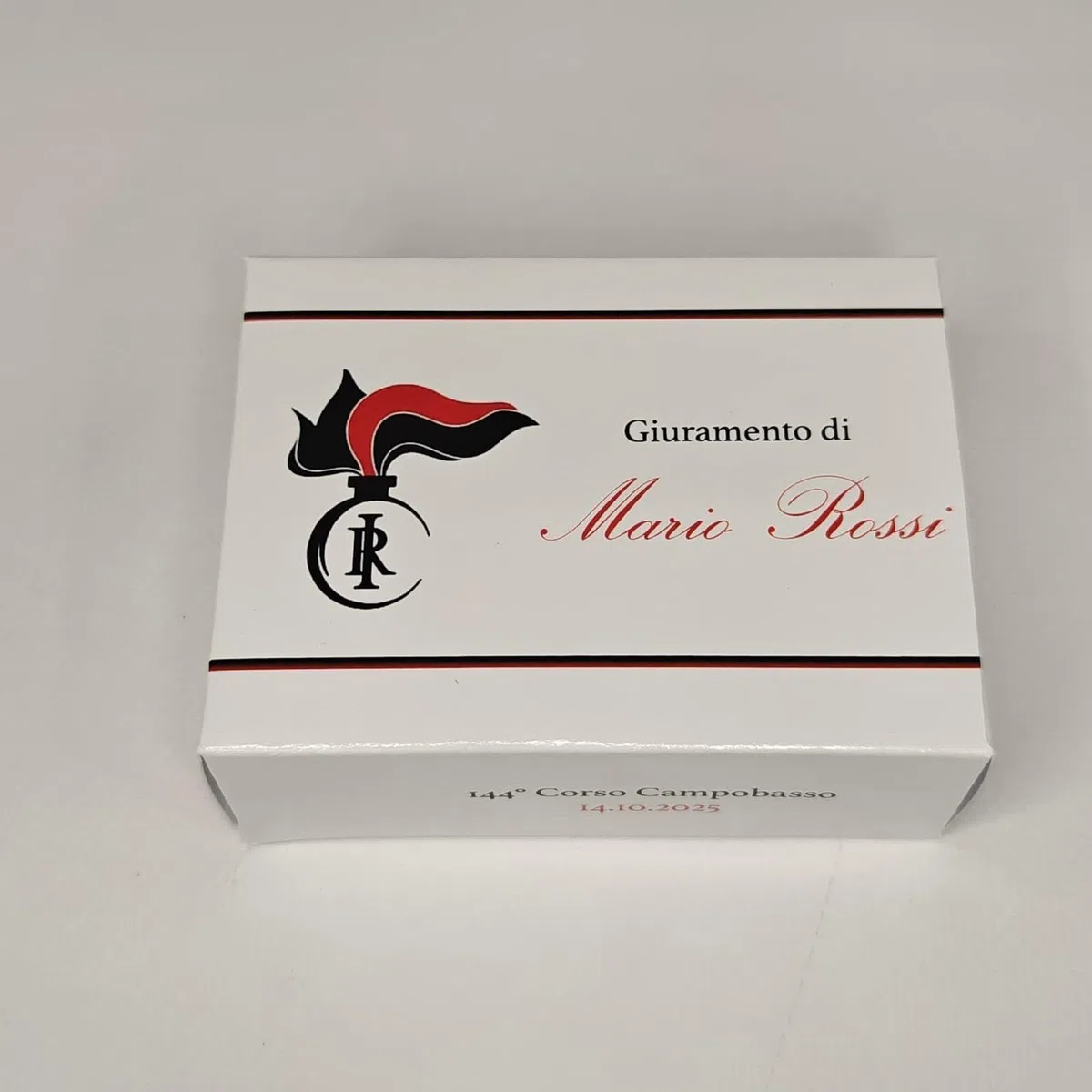 Scatole Porta confetti Personalizzate (nome, corso, data), Giuramento Forze Armate - Carabinieri - Made in Italy -10 pz - Bomboniera o segnaposto originale, ideale per cerimonie, feste e ricordo.