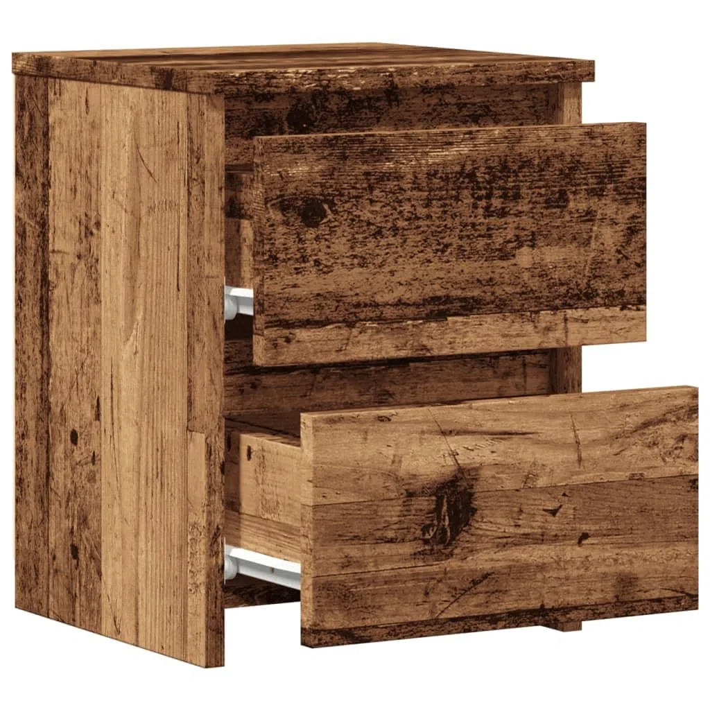 vidaXL Comodini 2 pz Legno Antico 30x30x40 cm in Legno Multistrato